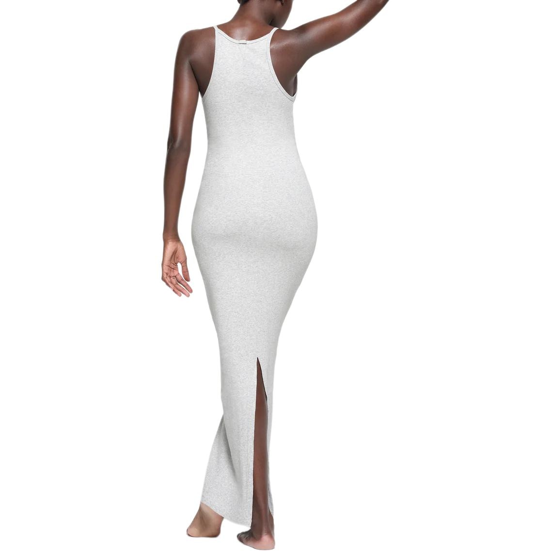 Skims Cotton Rib Long Cami Dress Light Heather Grey — фото 2