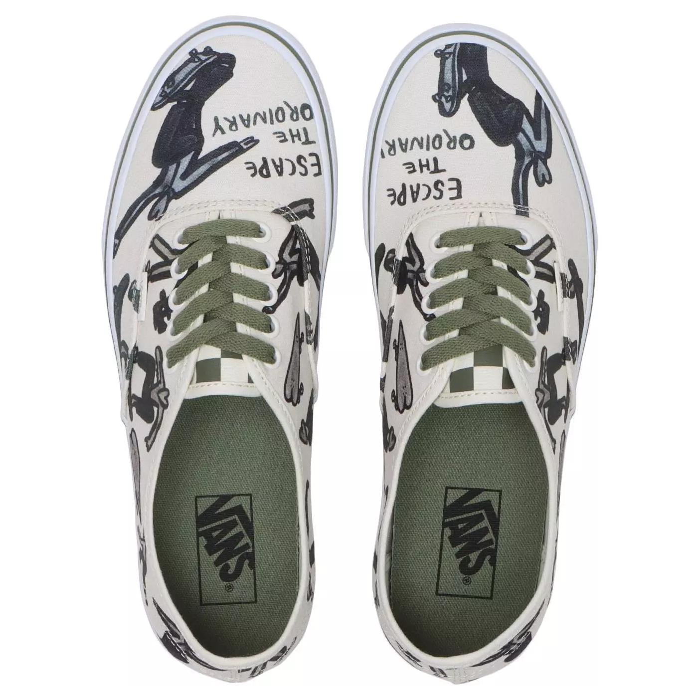 Vans Authentic White Green — фото 8