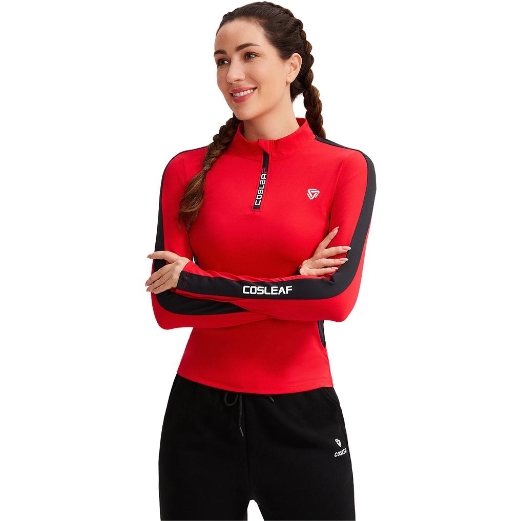 Cosleaf Colorblock Zip-Up Long Sleeve Tee — фото 8