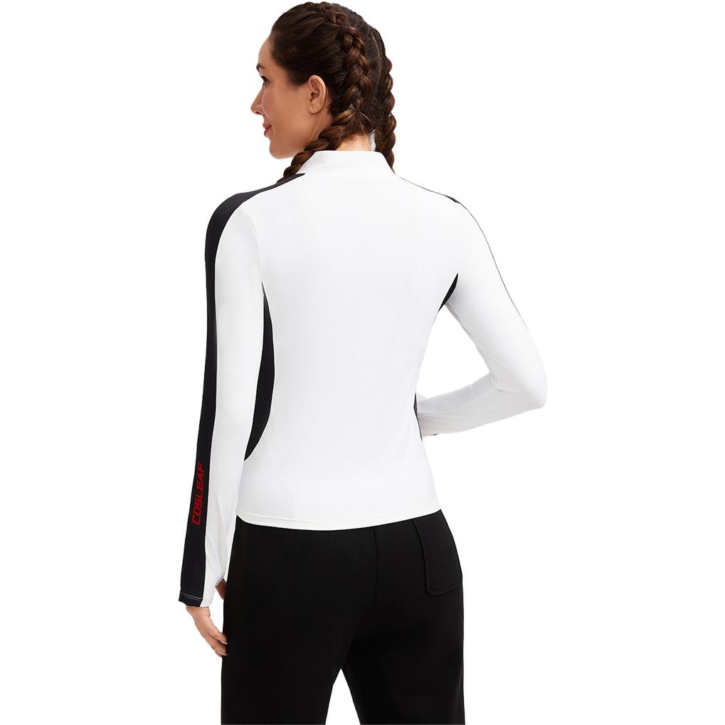 Cosleaf Colorblock Zip-Up Long Sleeve Tee — фото 7