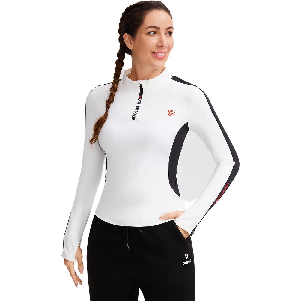 Cosleaf Colorblock Zip-Up Long Sleeve Tee — фото 6