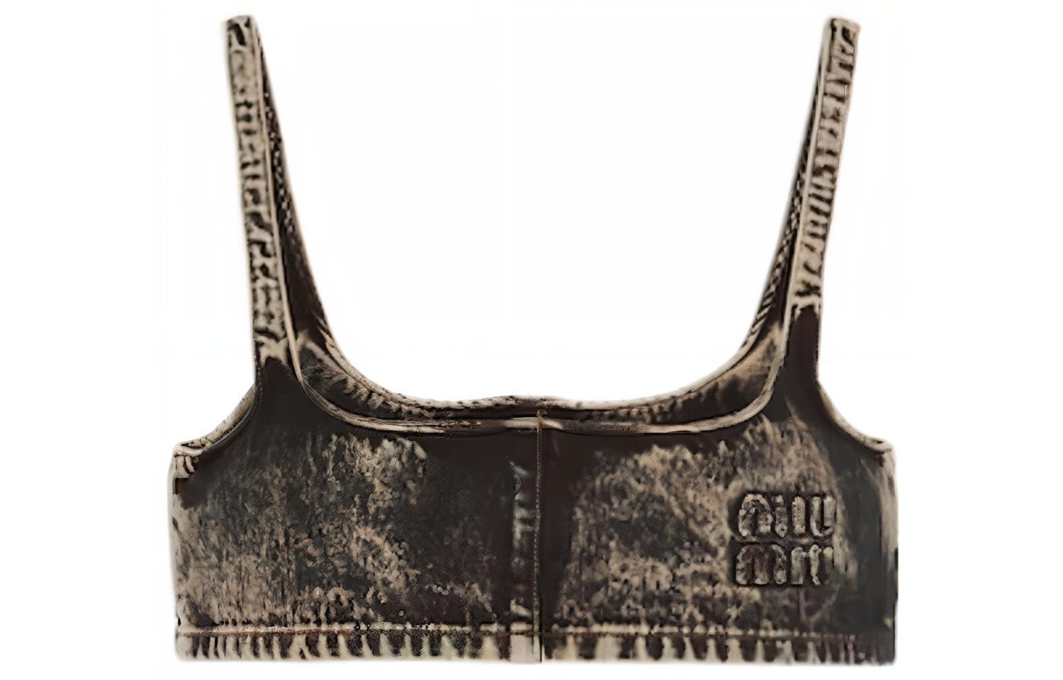 Miu Miu SS23 Marble Strap Bra Black