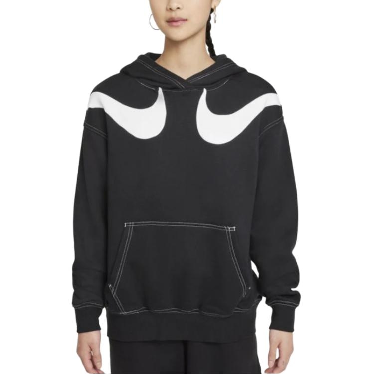 Nike Swoosh Fleece Hoodie Black — фото 2
