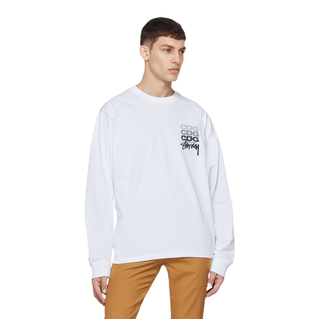 Stussy x CDG 40th Anniversary Logo Long Sleeve Tee — фото 5