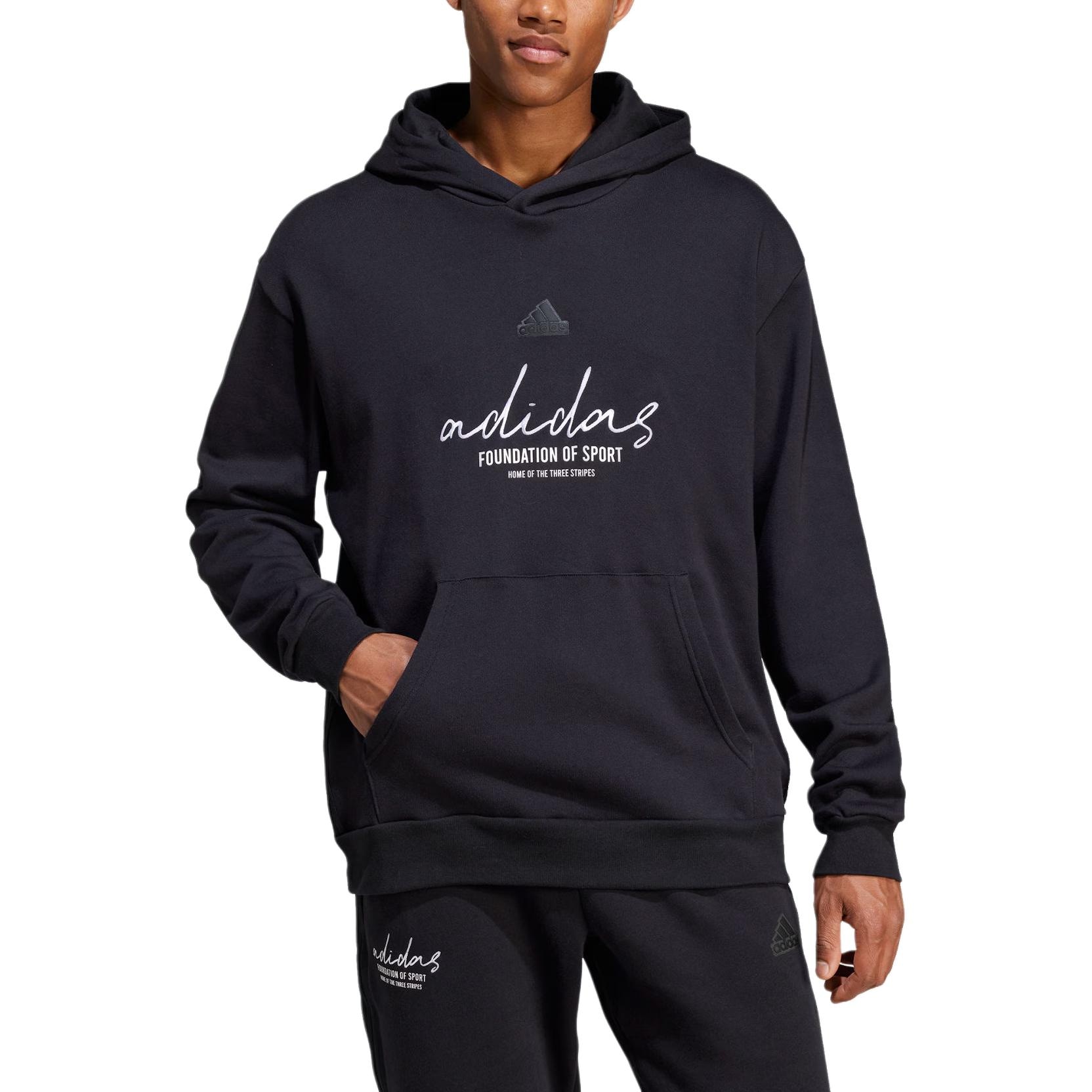 Adidas Brand Love French Terry Hoodie Black — фото 1