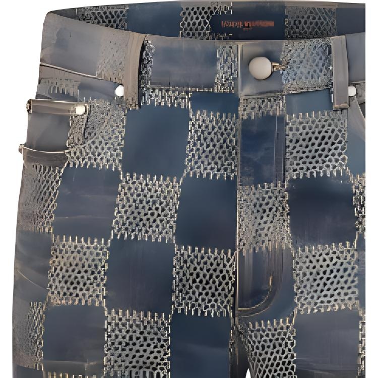 Louis Vuitton FW24 Washed Logo Flared Jeans Blue — фото 2