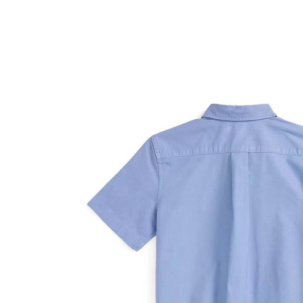 Ralph Lauren Polo Ralph Lauren SS24 Solid Logo Embroidered Shirt Blue Kids — фото 4