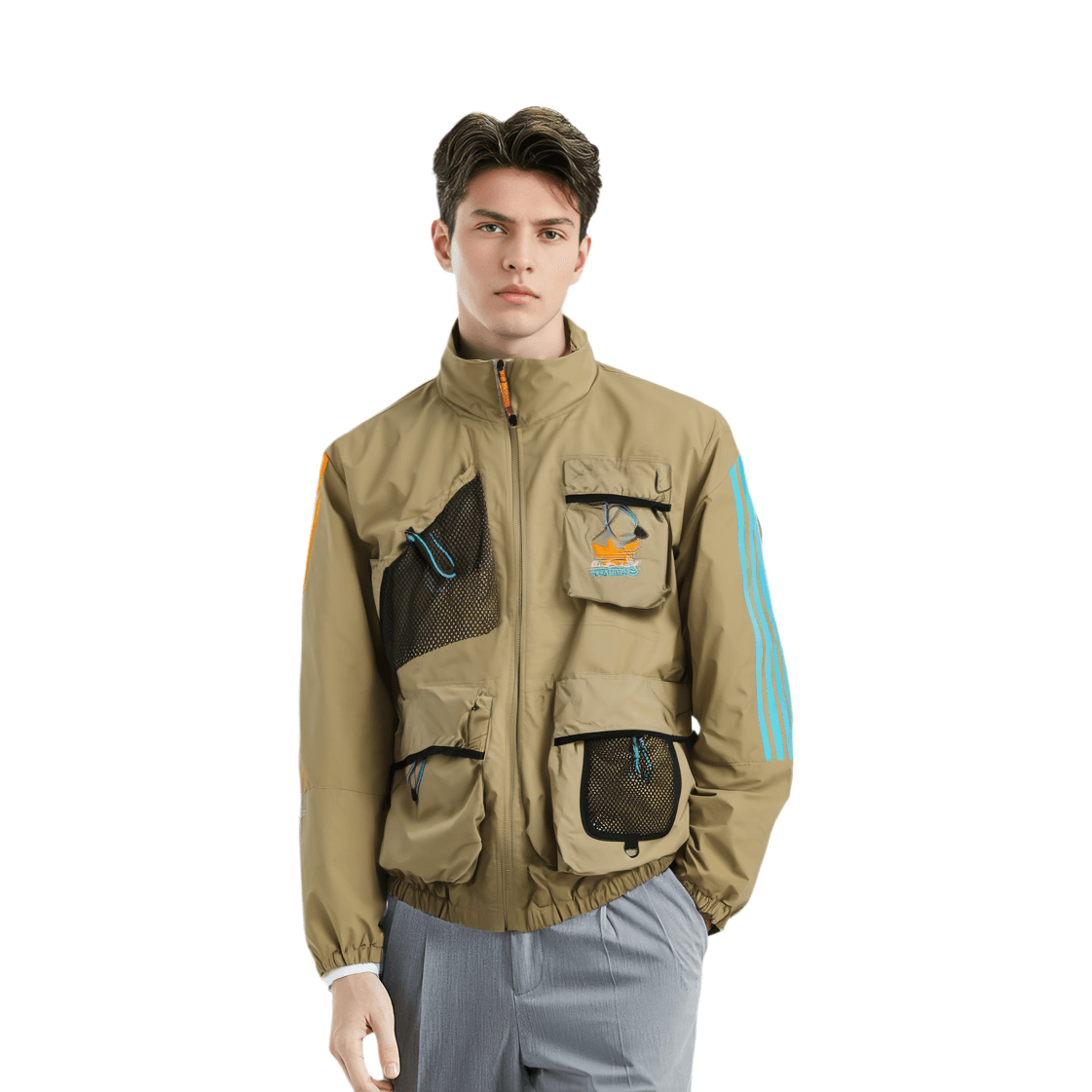 adidas originals x PALACE Logo Stripe Jacket Brown — фото 3