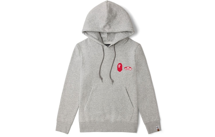 Vans x BAPE Logo Hoodie Grey — фото 1