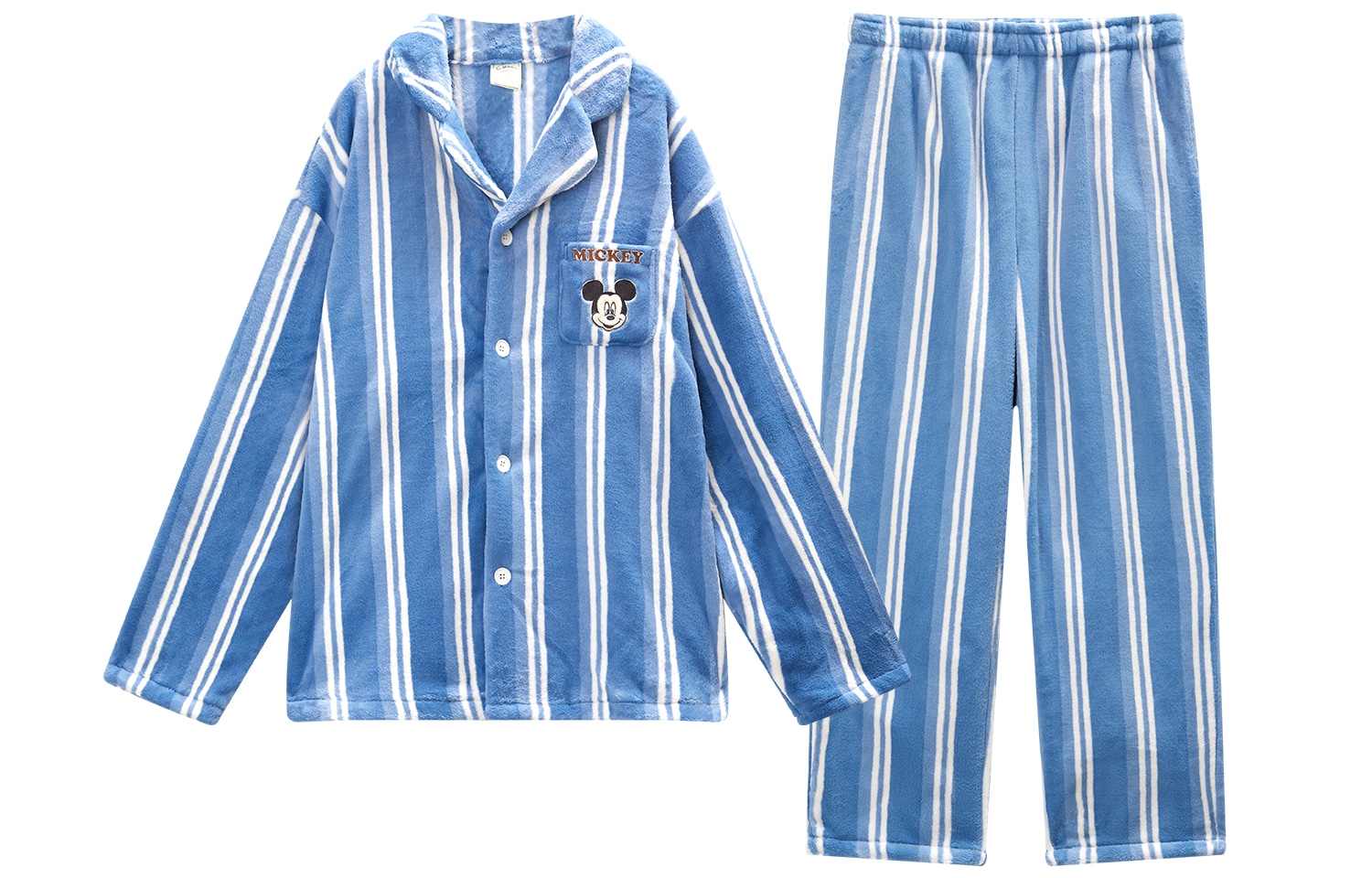 果壳 GUKOO GUKOO x Disney Striped Cartoon Pajama Set Peacock Blue