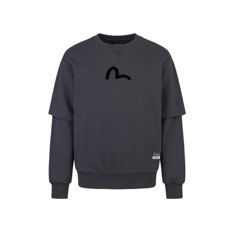 Evisu Seagull Wisdom Wheel Sweatshirt Charcoal — фото 1