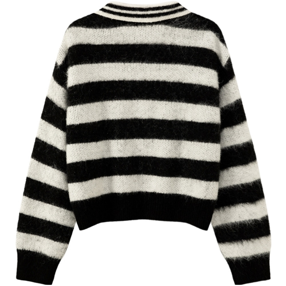 Chuu Sweater Black White Stripes — фото 8