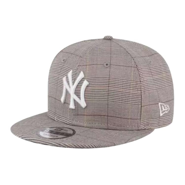 New Era Plaid Baseball Cap Grey