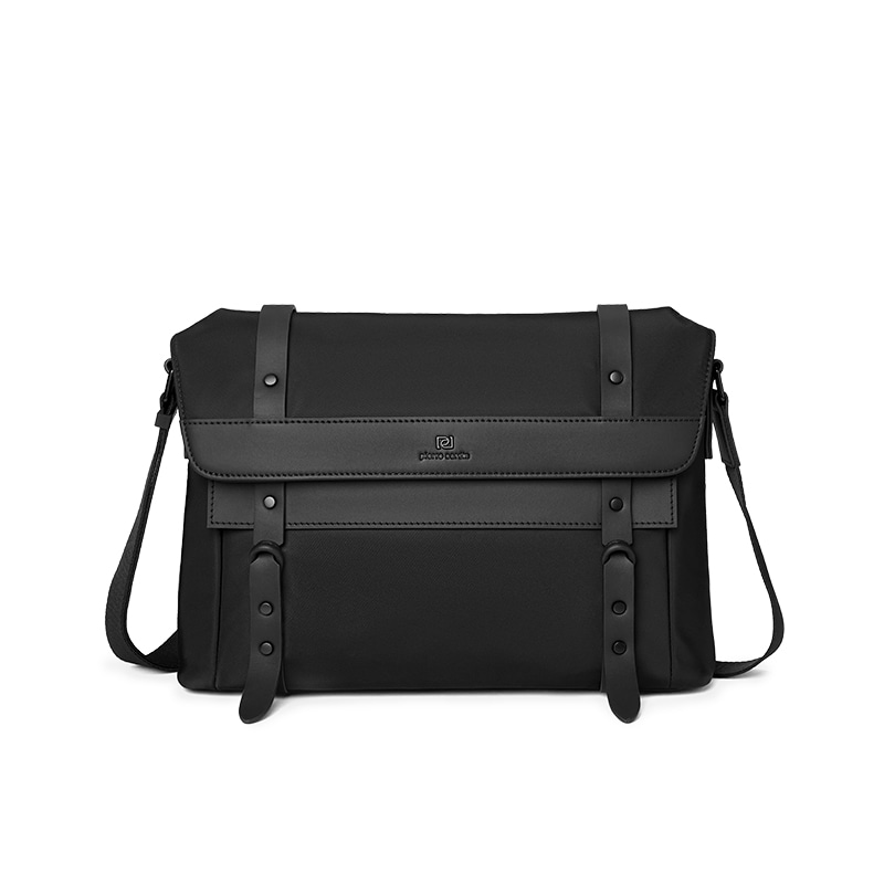 PIERRE CARDIN/皮尔卡丹 Pierre Cardin Nylon Messenger Bag Black