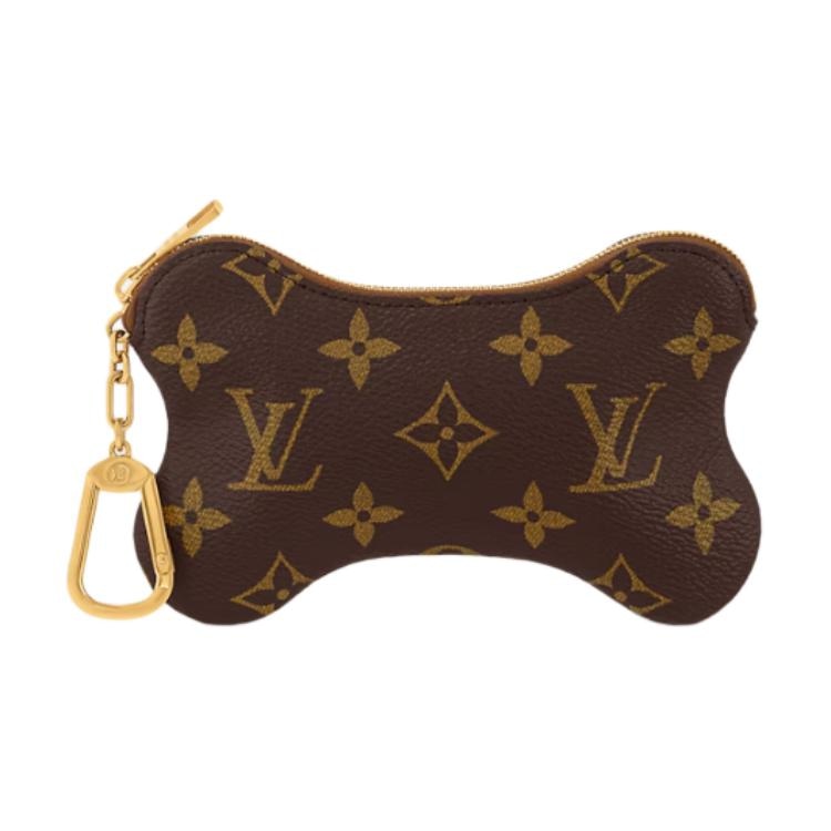 Louis Vuitton Zippered Monogram Canvas Coin Purse Brown