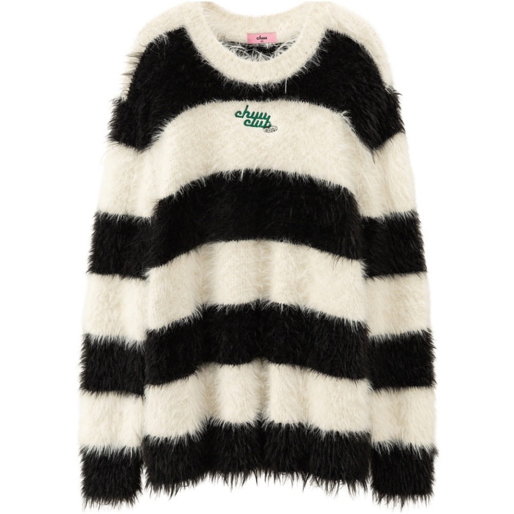 Chuu Sweater Black White Stripes — фото 10