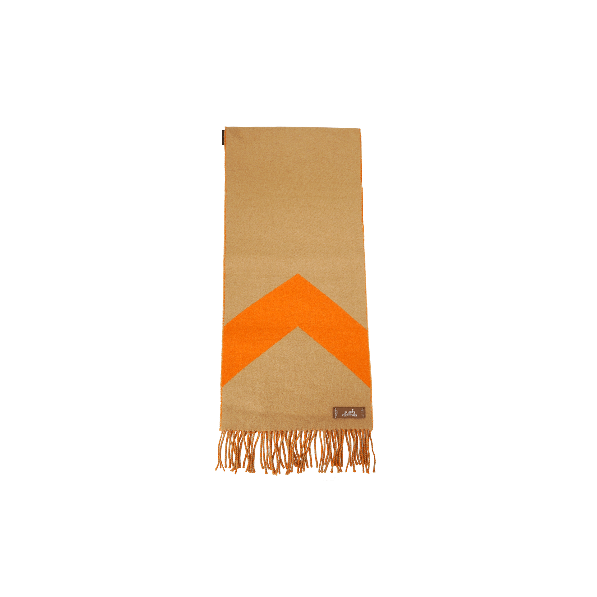 HERMES/爱马仕 Hermes Herringbone Cashmere Scarf Camel