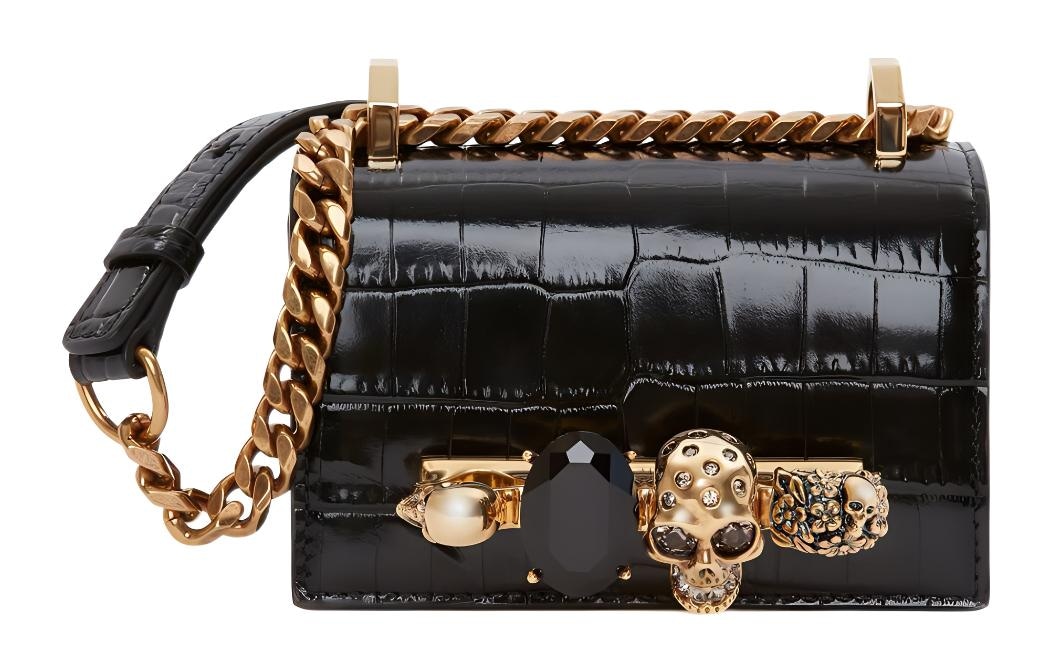 Alexander McQueen Jewelled Satchel Micro Black