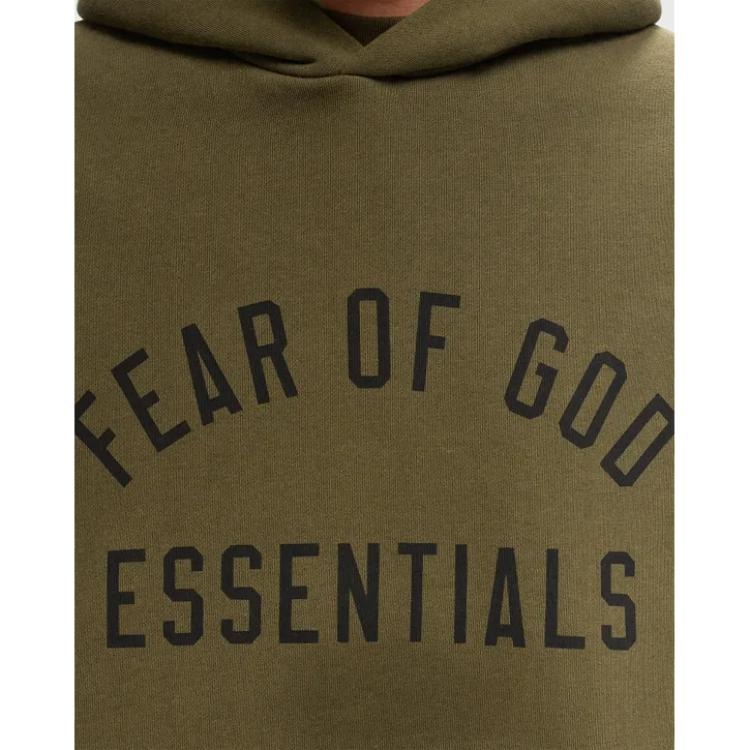 Fear Of God Essentials Fleece Hoodie Olive — фото 5