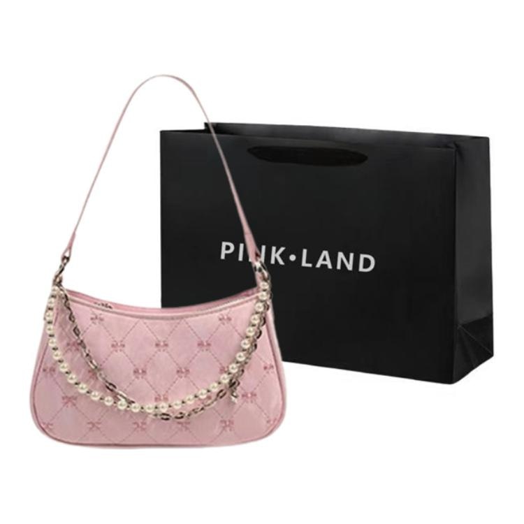 PINK·LAND Butterfly Baguette Bag
