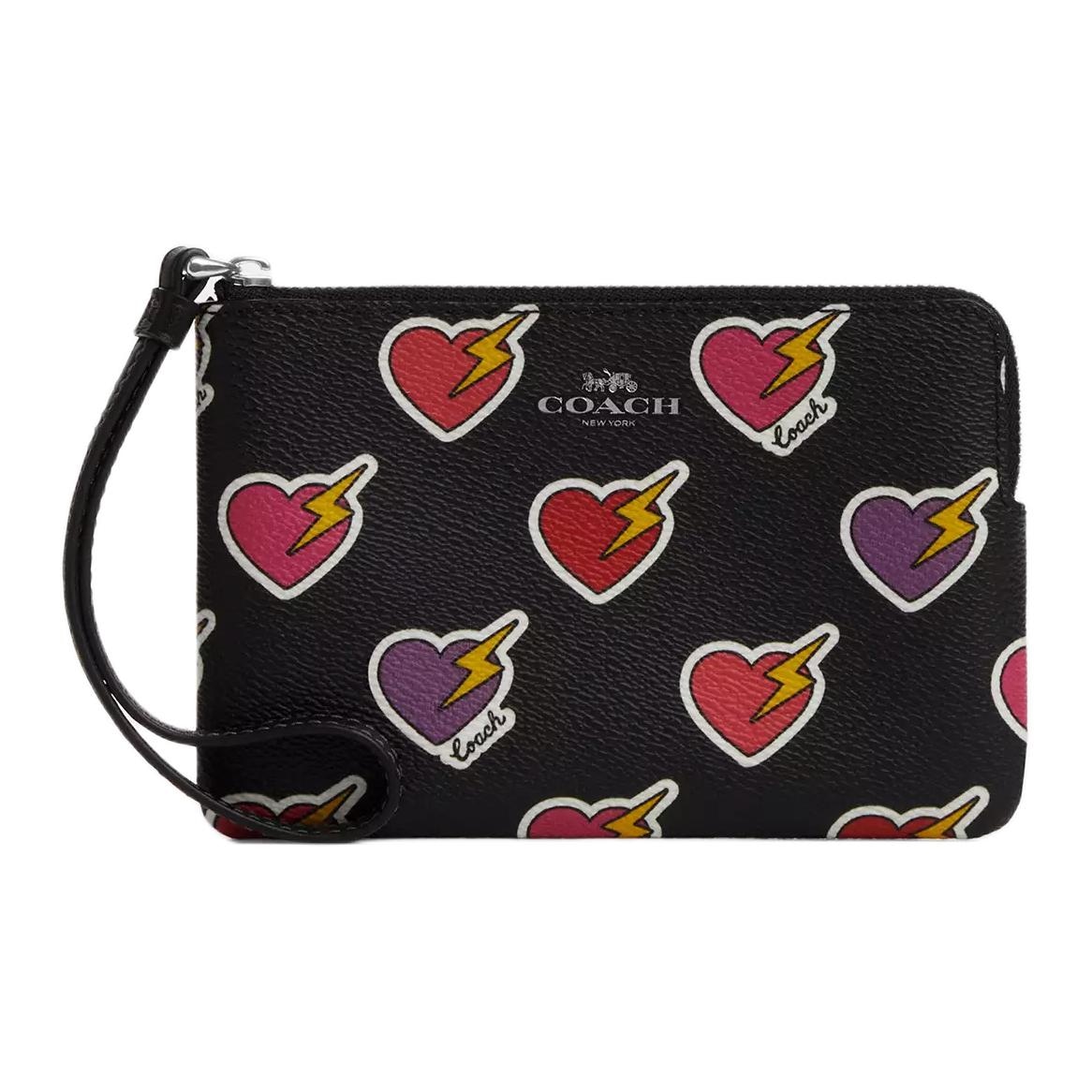 COACH/蔻驰 COACH Corner Zip 16 Wristlet Black