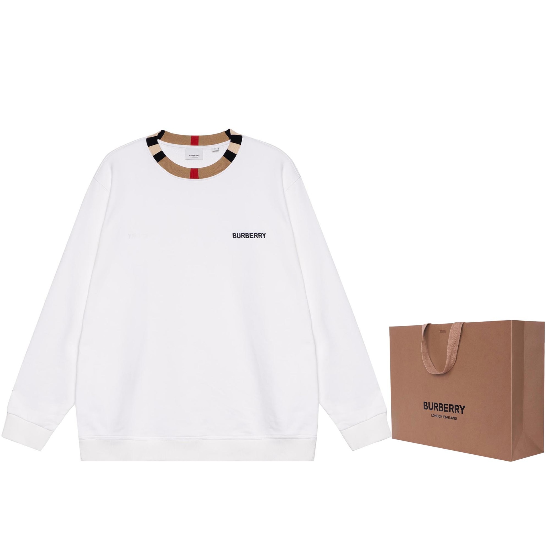 Burberry Logo Print Crewneck Sweatshirt White — фото 2