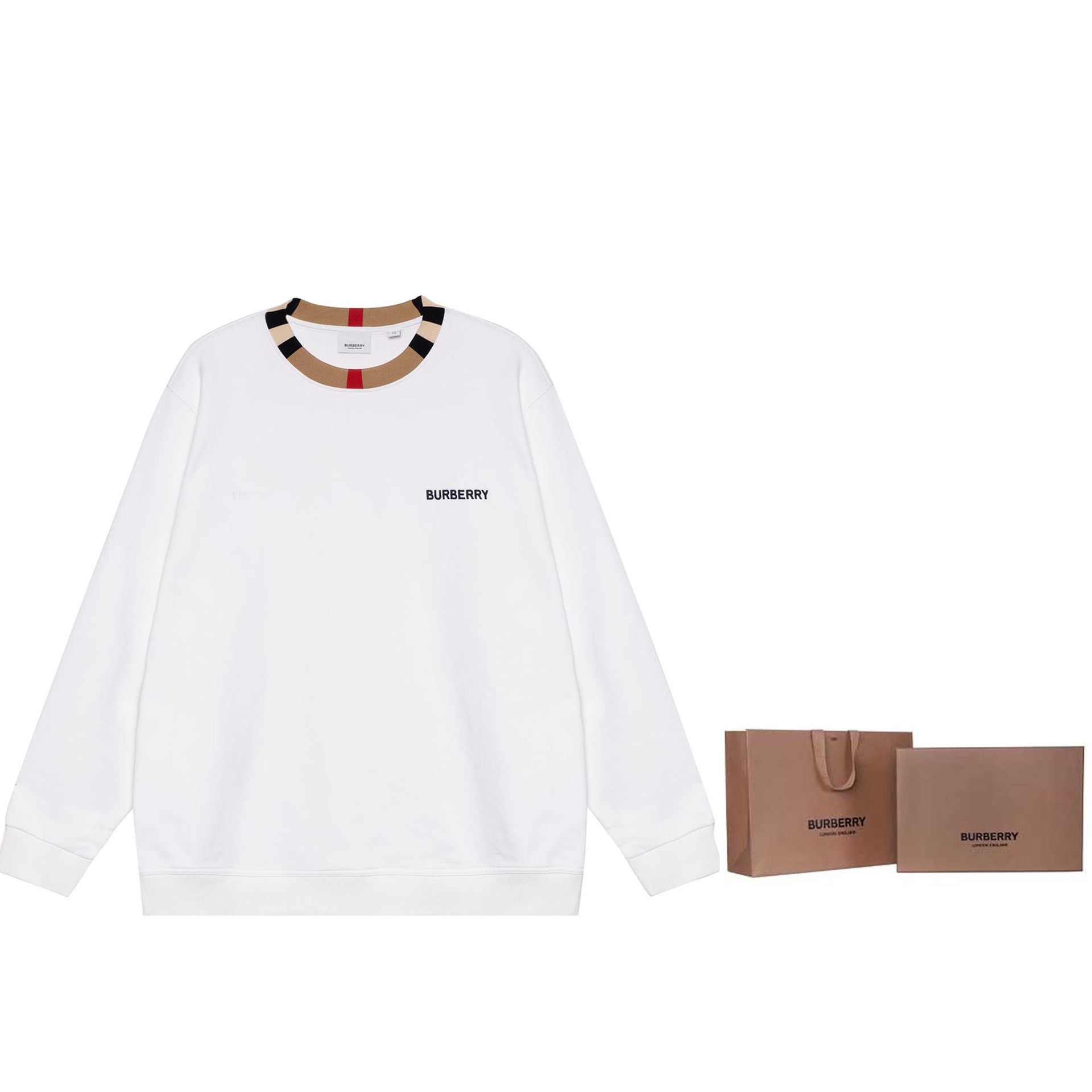 Burberry Logo Print Crewneck Sweatshirt White — фото 4