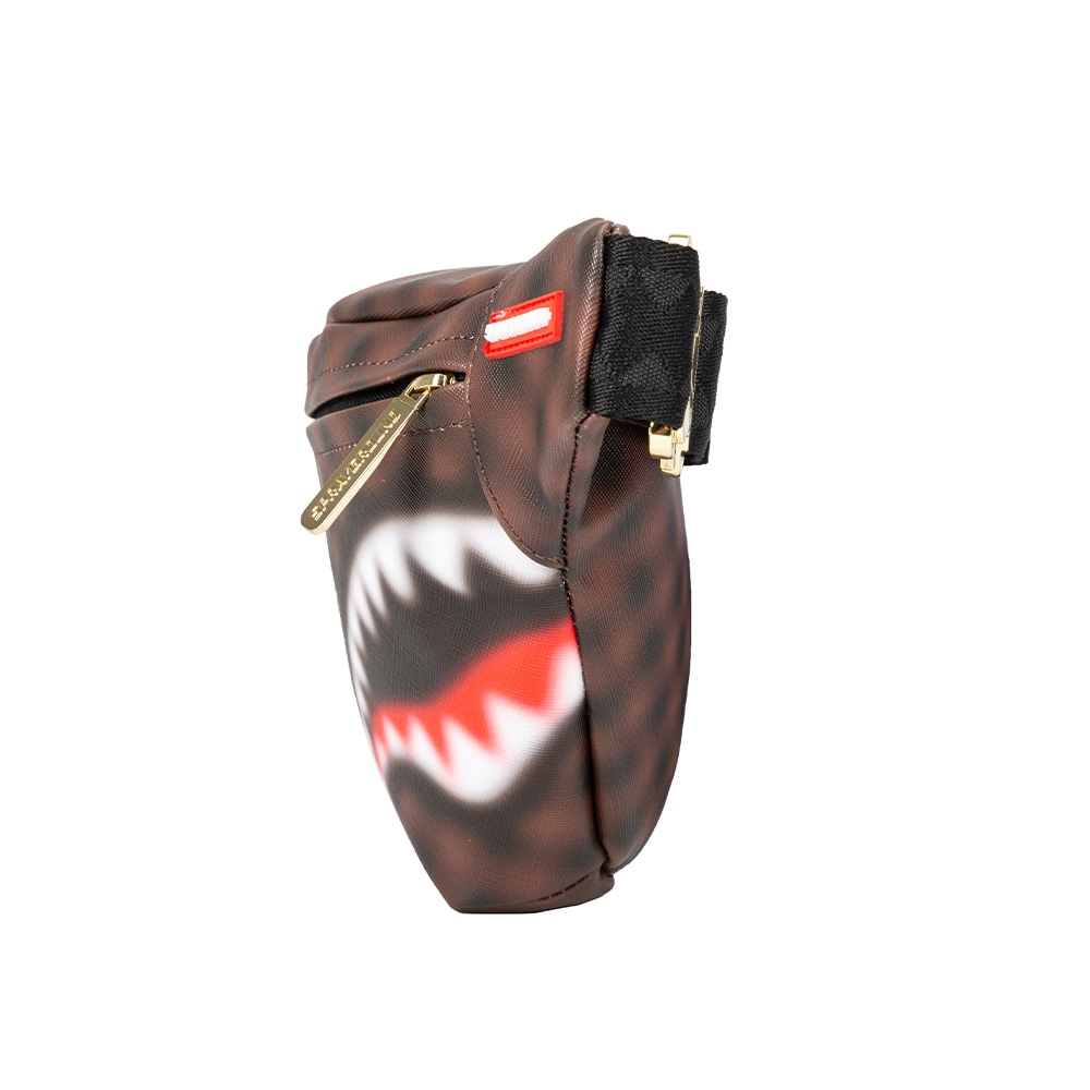 Sprayground Shark Logo Checkerboard Waist Bag Brown — фото 2