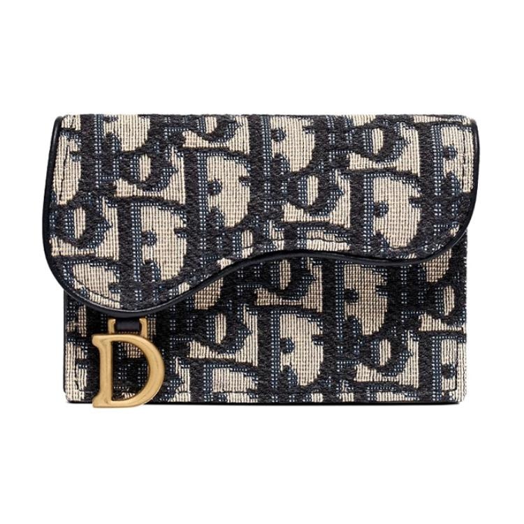 Dior Oblique Denim Blue Card Holder