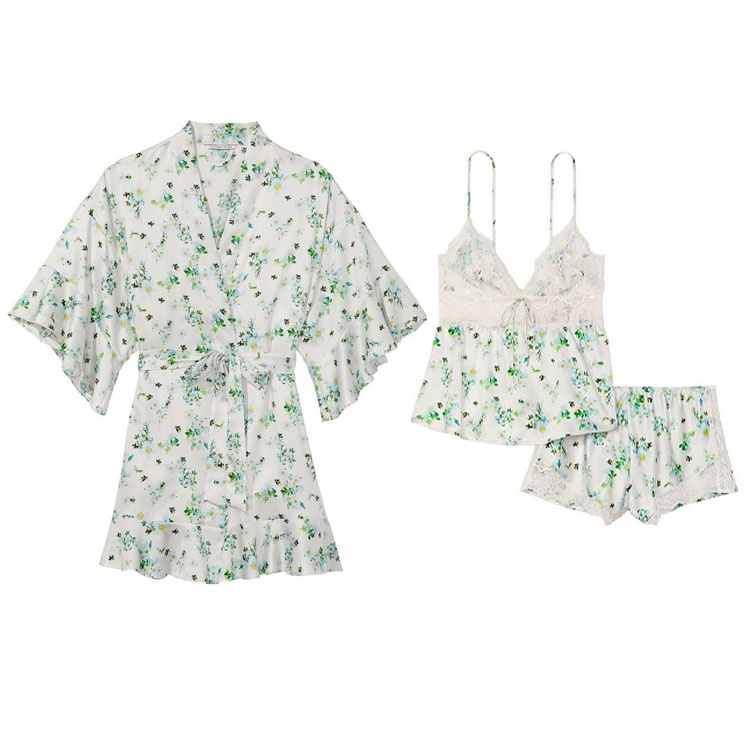 Victoria'S Secret Floral V-Neck Pajama Set