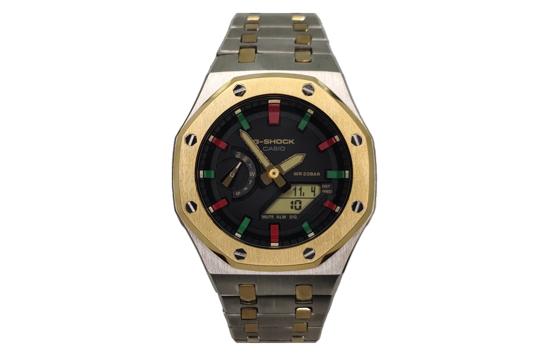 CASIO/卡西欧 CASIO GA-2100SKE-7A Silver Gold Steel