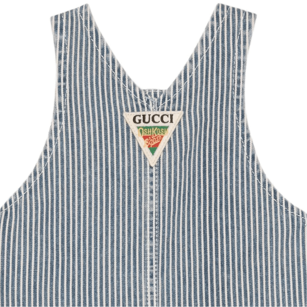 Gucci STRIPED DENIM DUNGAREE DRESS — фото 2