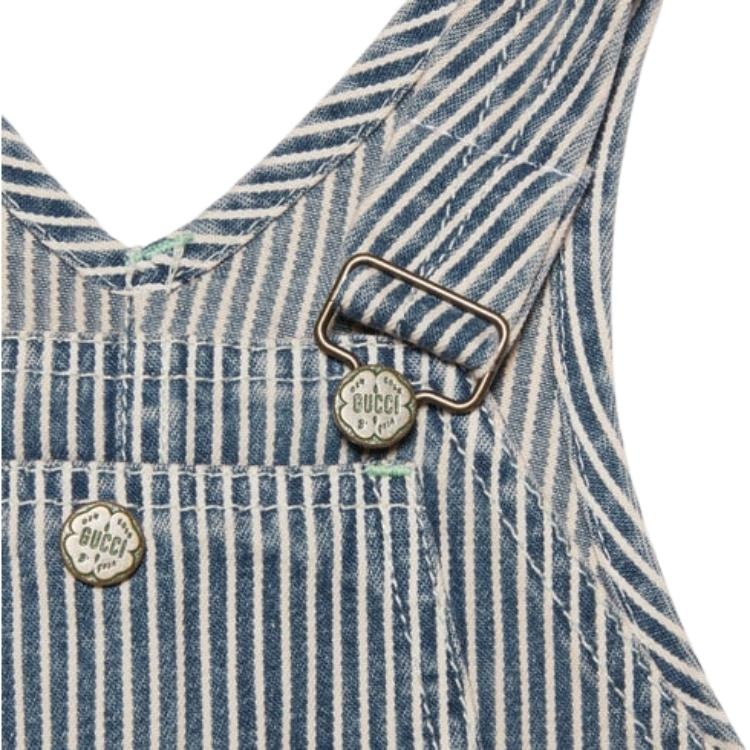 Gucci STRIPED DENIM DUNGAREE DRESS — фото 3