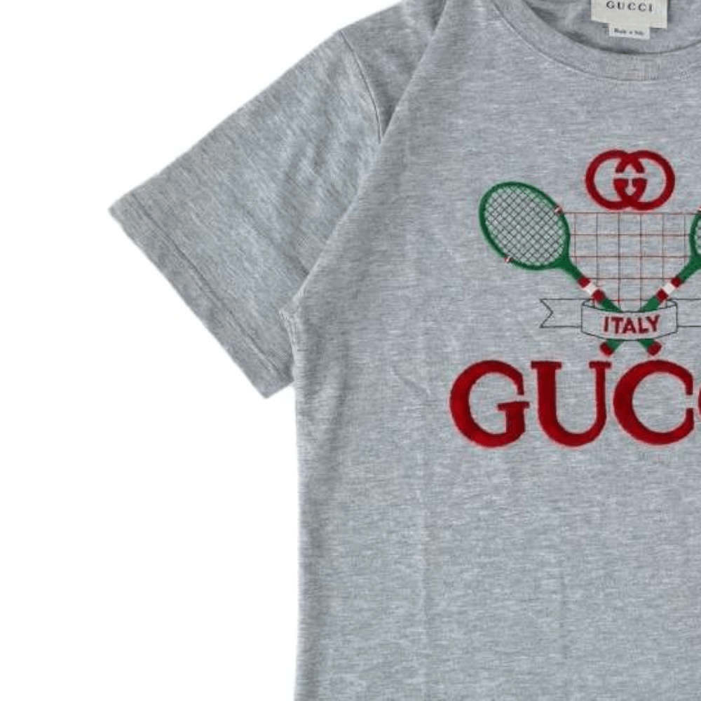 Gucci Kids Embroidered T-Shirt Grey — фото 2