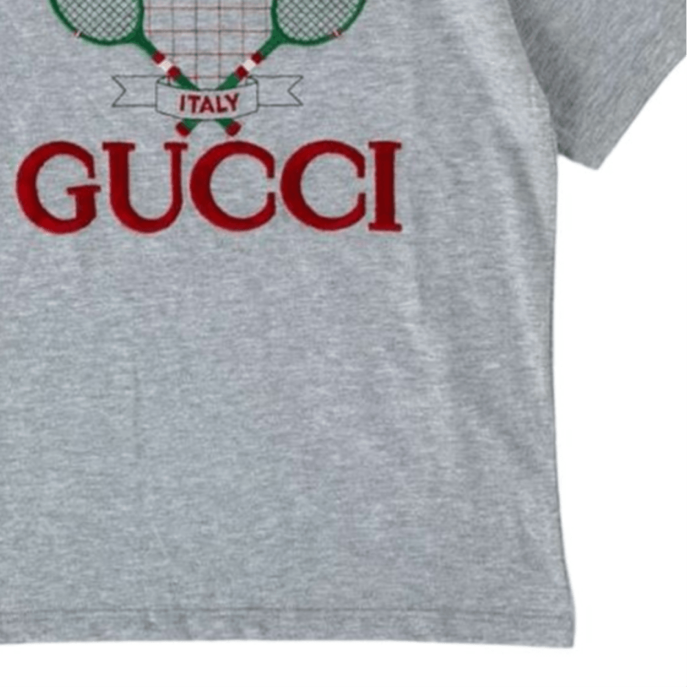 Gucci Kids Embroidered T-Shirt Grey — фото 3