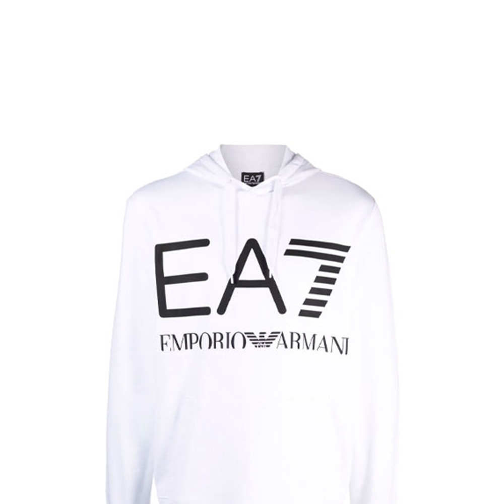 Emporio Armani EA7 Logo Hoodie White — фото 5