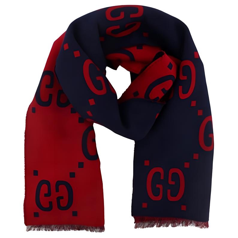 Gucci GG Jacquard Wool Silk Scarf — фото 1