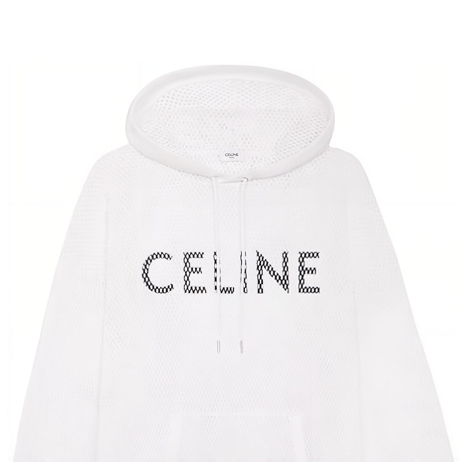 Celine SS23 Grid Letter Print Sweatshirt White — фото 3
