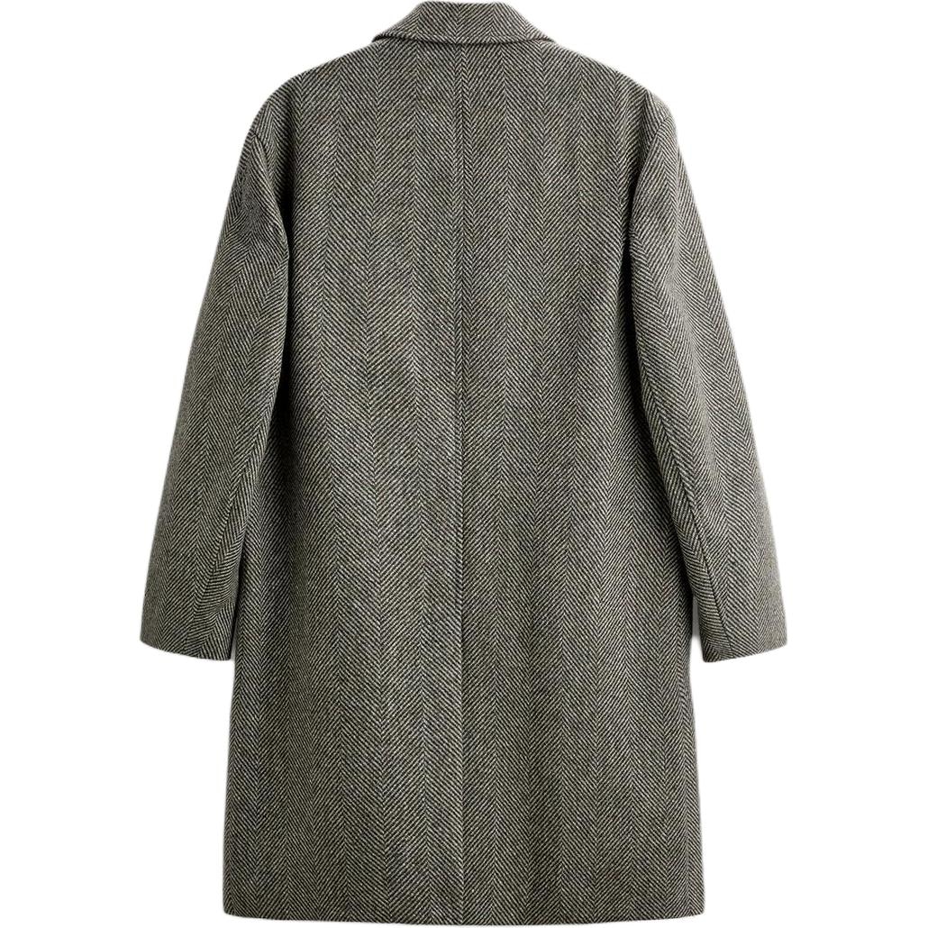 Zara Relaxed Herringbone Coat Brown — фото 1