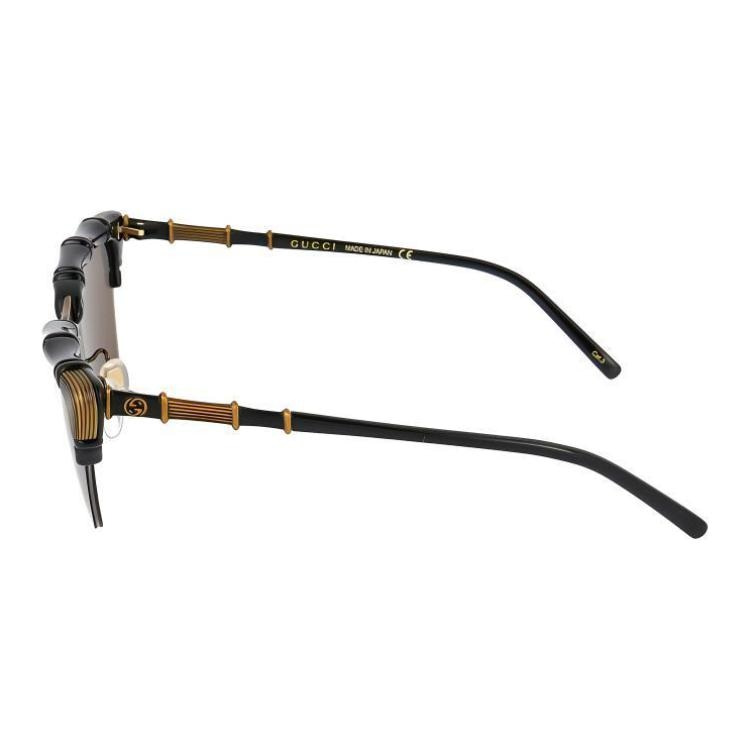 Gucci Rectangular Plastic Sunglasses Black Brown 58mm — фото 4