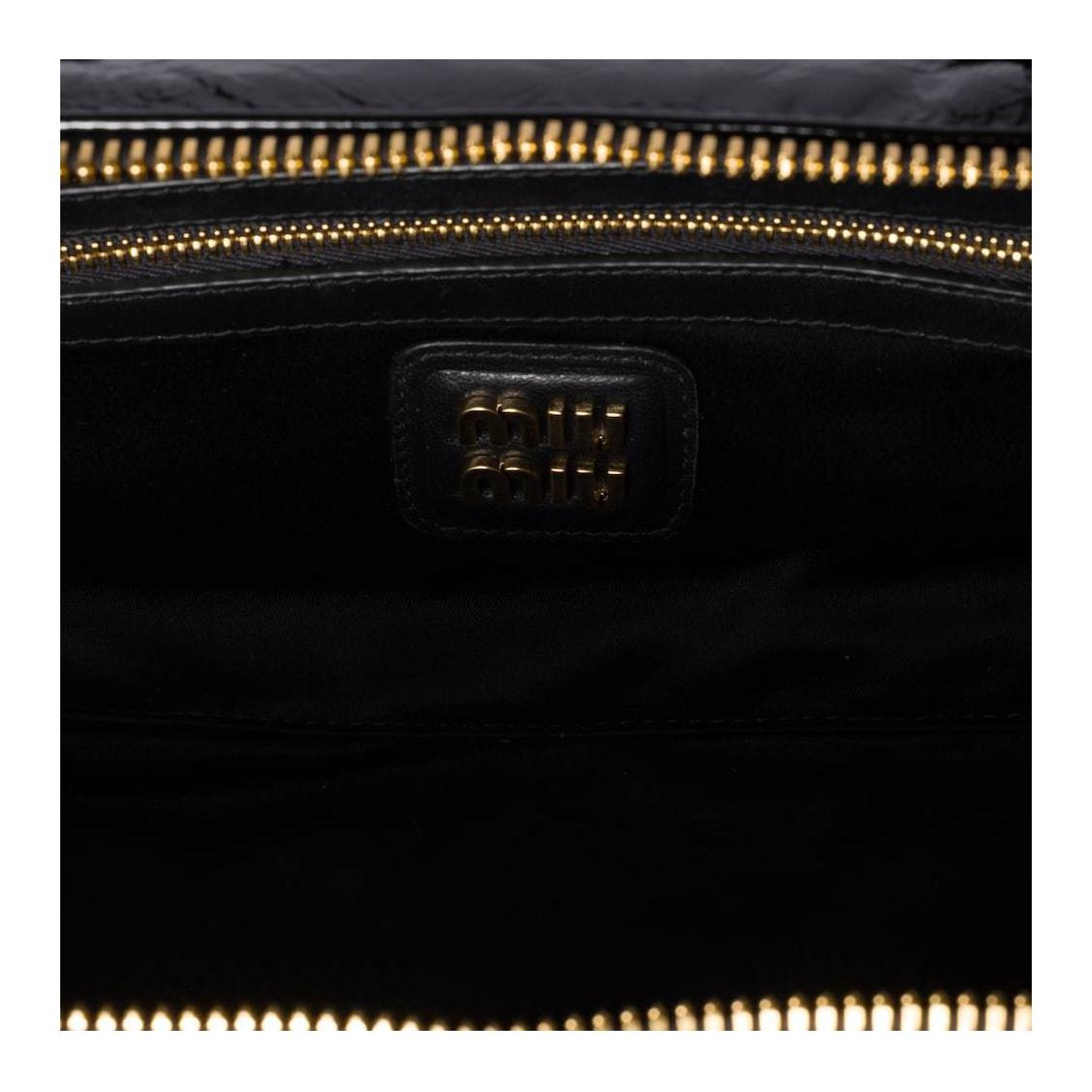 Miu Miu Leather Shoulder Bag Black — фото 4