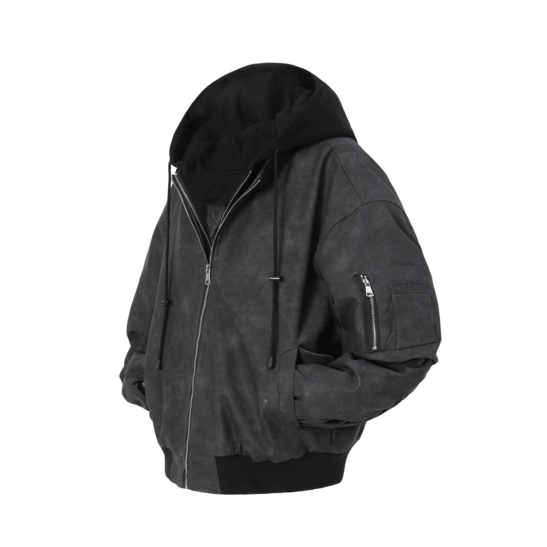 MRDONG PU Leather Flight Jacket