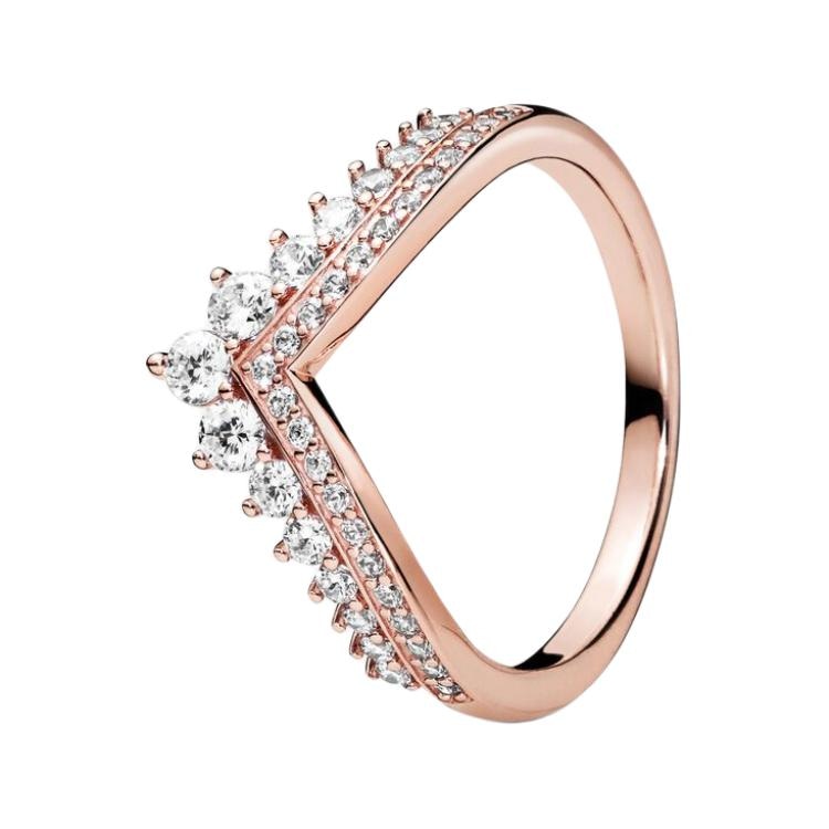 Pandora/潘多拉 Pandora Square Zirconia Ring Rose Gold