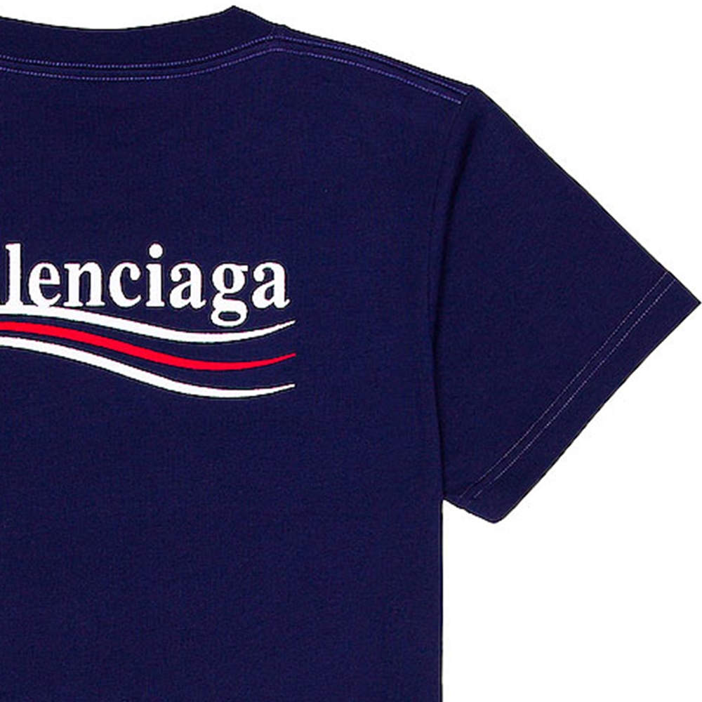 Balenciaga SS22 Logo Crewneck T-Shirt Blue — фото 4