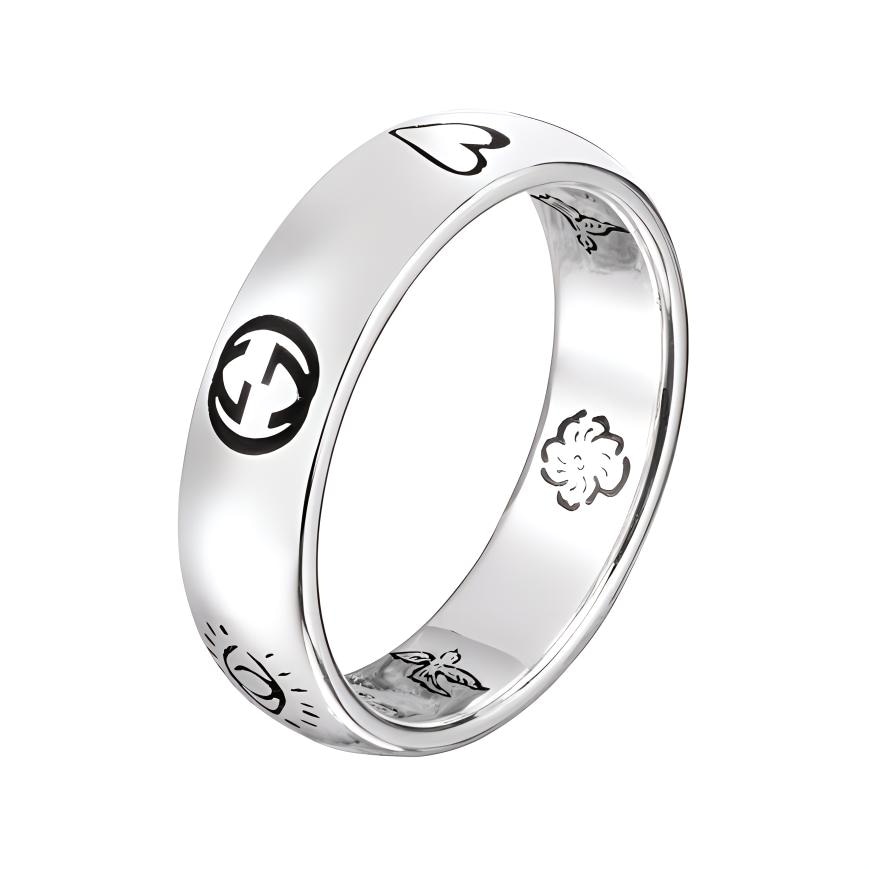 GUCCI/古驰 Gucci Blind For Love 925 Silver Ring