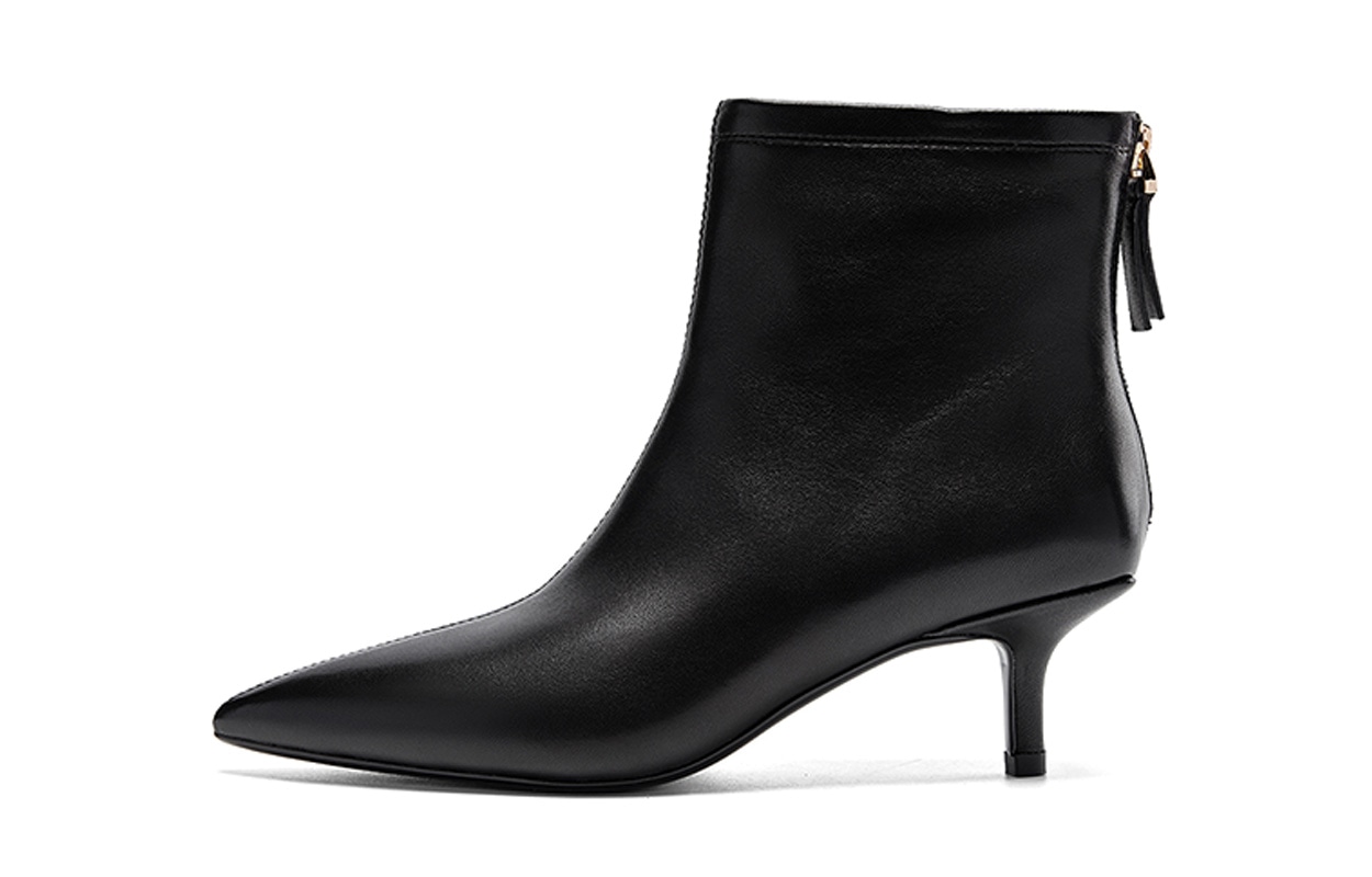 NINE WEST/玖熙 Nine West Leather Ankle Boots Black