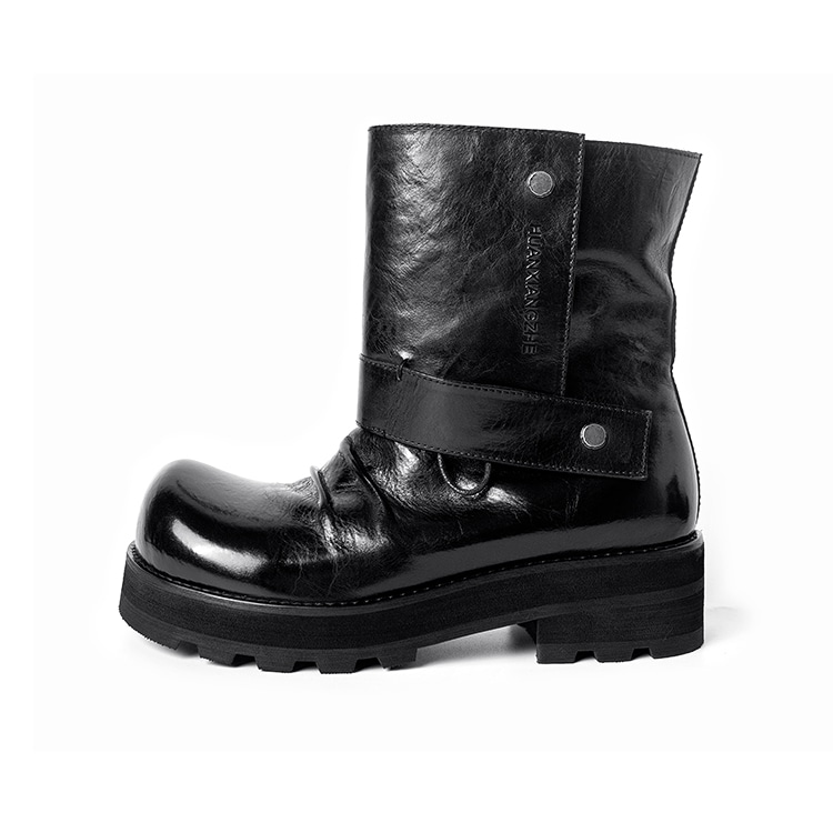 HUANXIANGZHE Huanzhe Black Platform Boots — фото 7