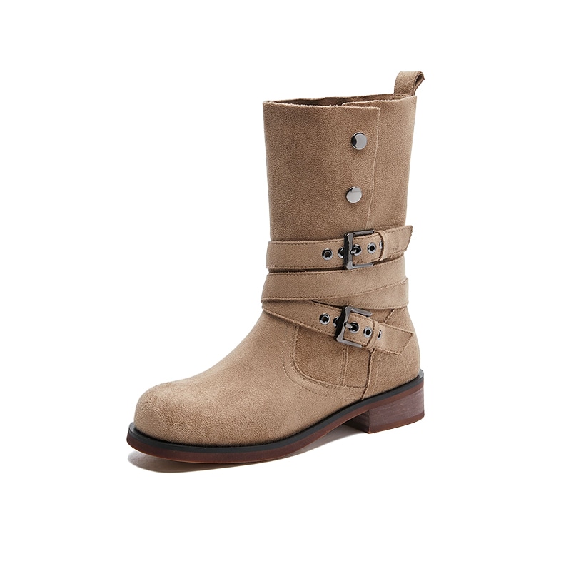 EXULL 依思Q EXULL Short Boots Khaki