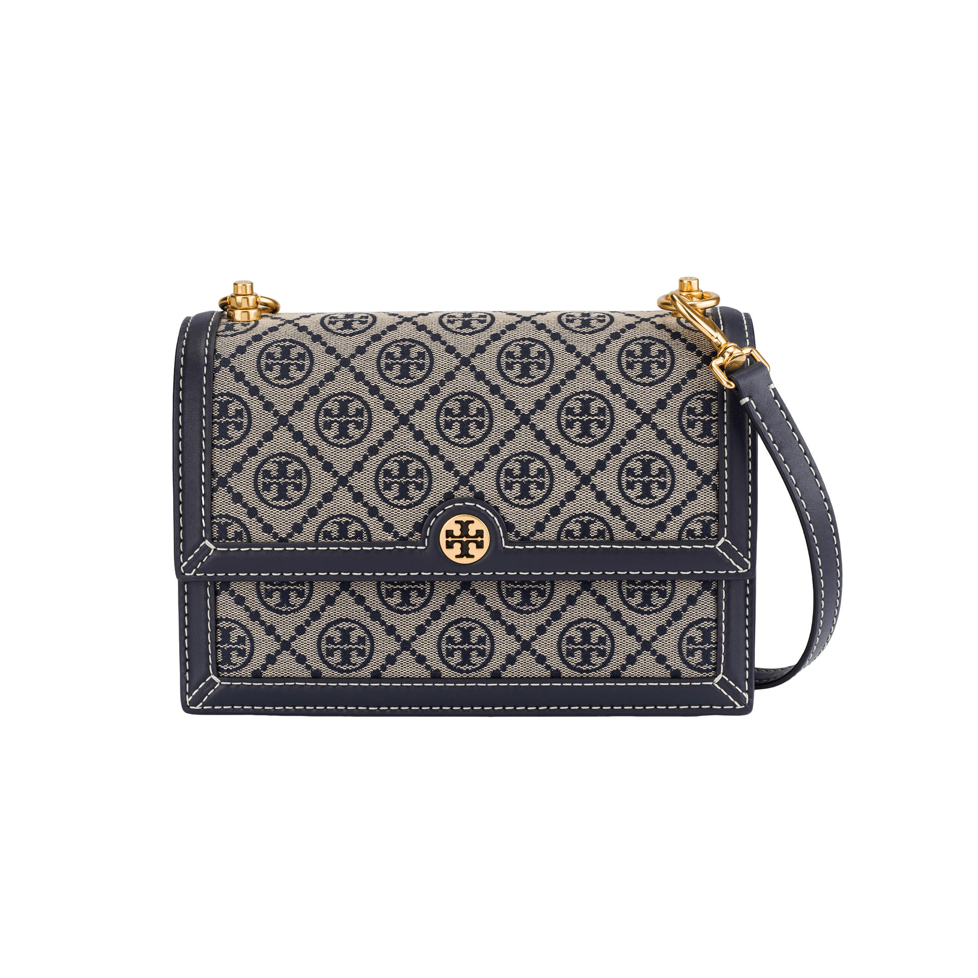 TORY BURCH/汤丽柏琦 Tory Burch T Monogram Small Shoulder Bag Navy