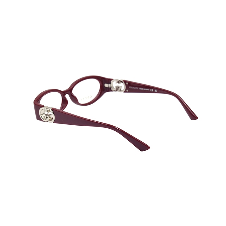 Gucci Hollow GG Oval Optical Glasses Deep Red — фото 3